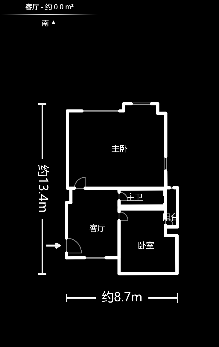 金烨融府  2室2厅1卫    2700.0元/月户型图