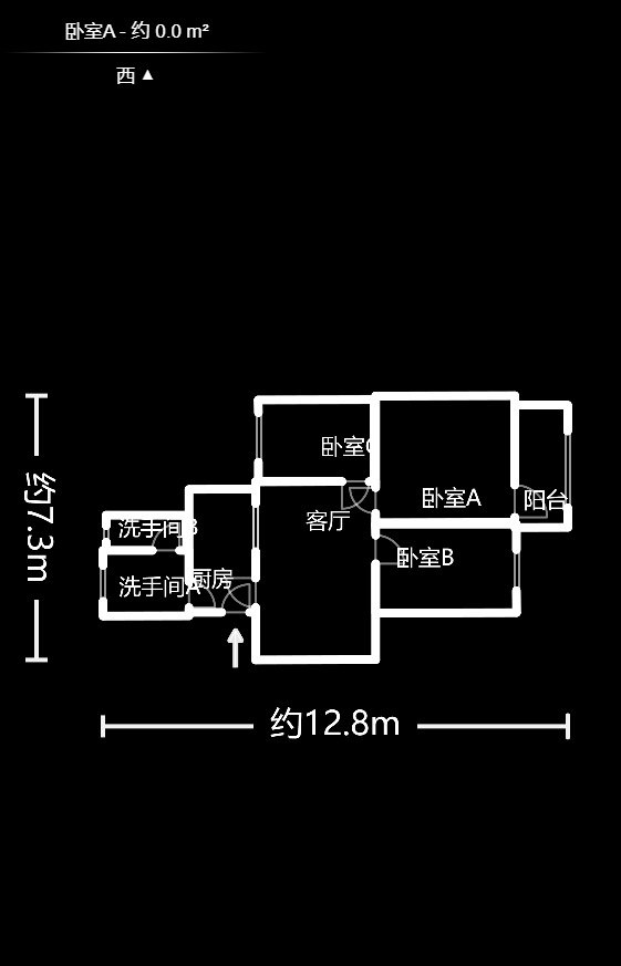 省进出口公司宿舍  3室2厅1卫   1700.00元/月户型图