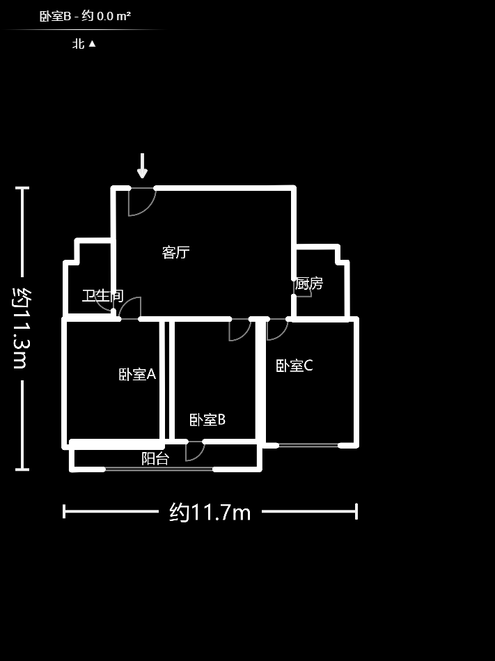 芙蓉同发 2室1厅1卫 3000.0元/月 芙蓉同发 2室1厅1卫 3000.0元/月户型图