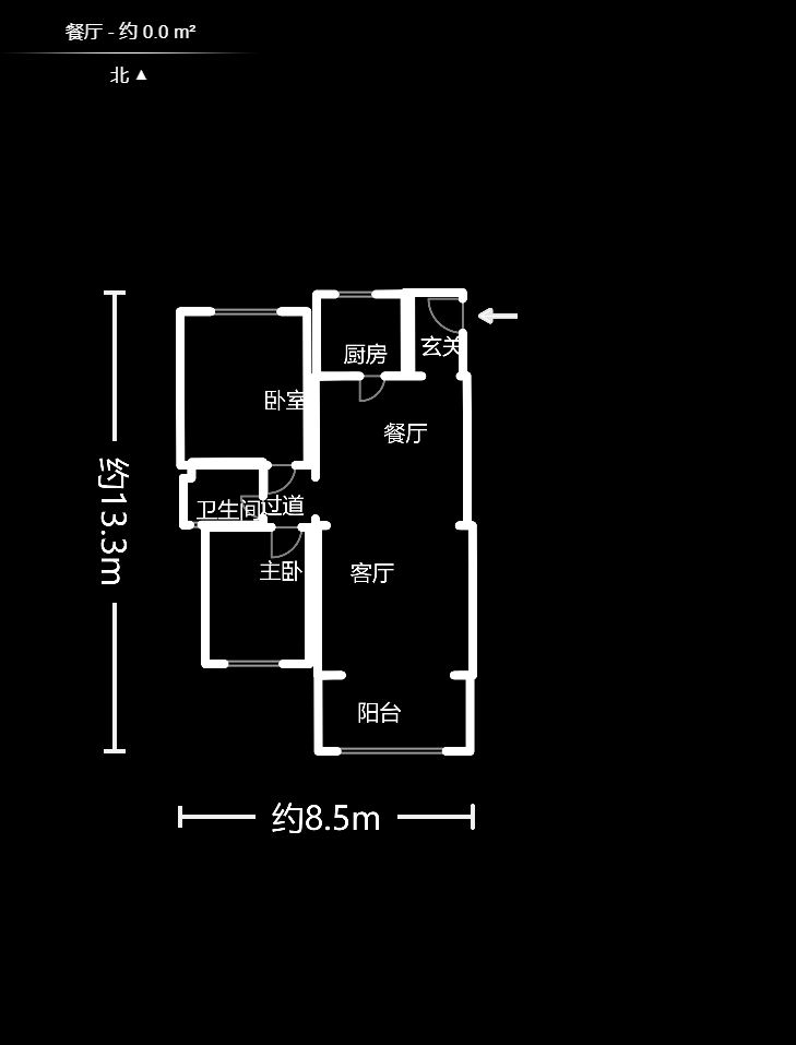 山水新城  3室2厅2卫    2800.0元/月户型图