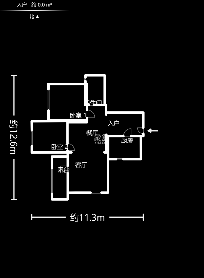 湘江世纪城豪江苑  2室2厅1卫   115.00万