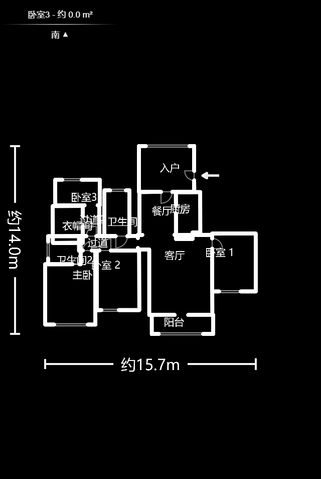 湘江世纪城鸿江苑  4室2厅2卫    205.0万室内图1