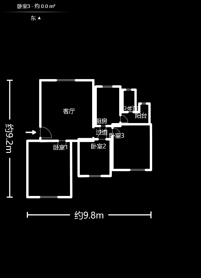 蒋家垅社区造漆宿舍（新码头155/113）  3室2厅1卫   52.00万室内图1