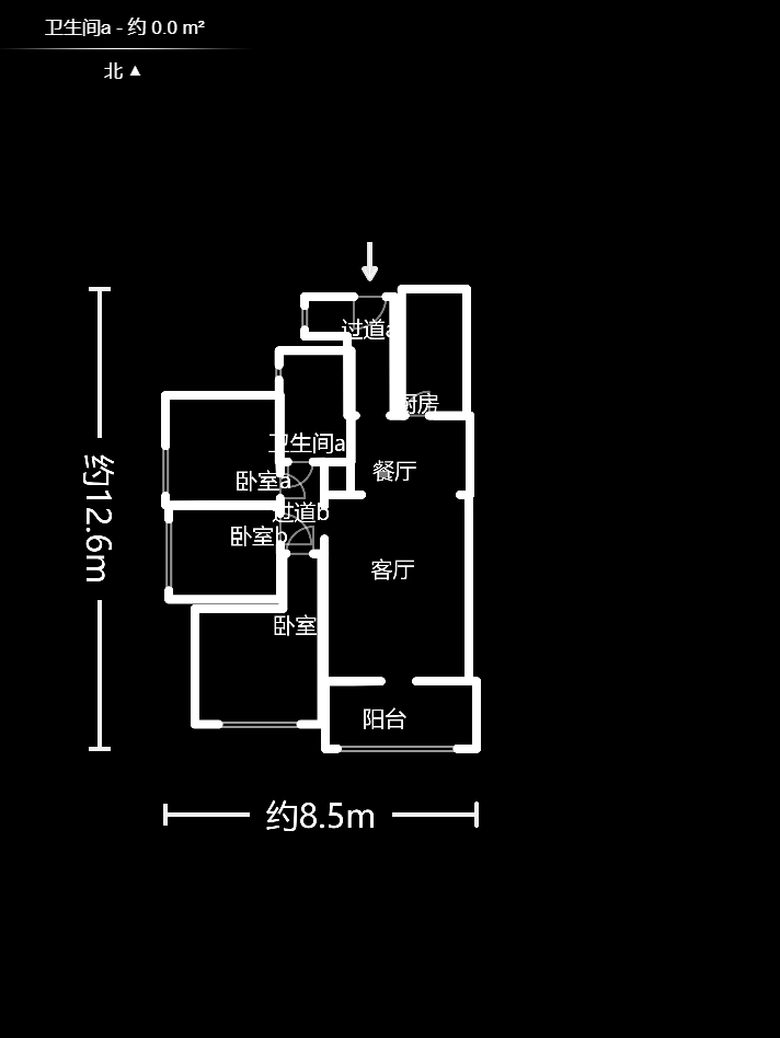幸福庄园  3室2厅1卫   1600.00元/月户型图