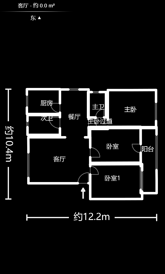 东南明苑  3室2厅2卫   2300.00元/月户型图