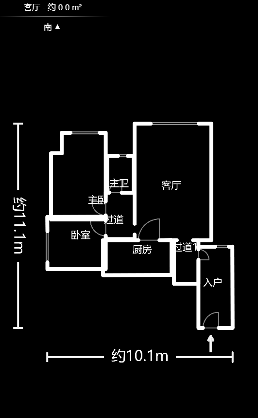 湘域城邦（湘域国际中心）  1室1厅1卫   2200.00元/月户型图