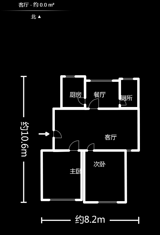 岳银小区（一二三五村）  2室2厅1卫   2400.00元/月户型图