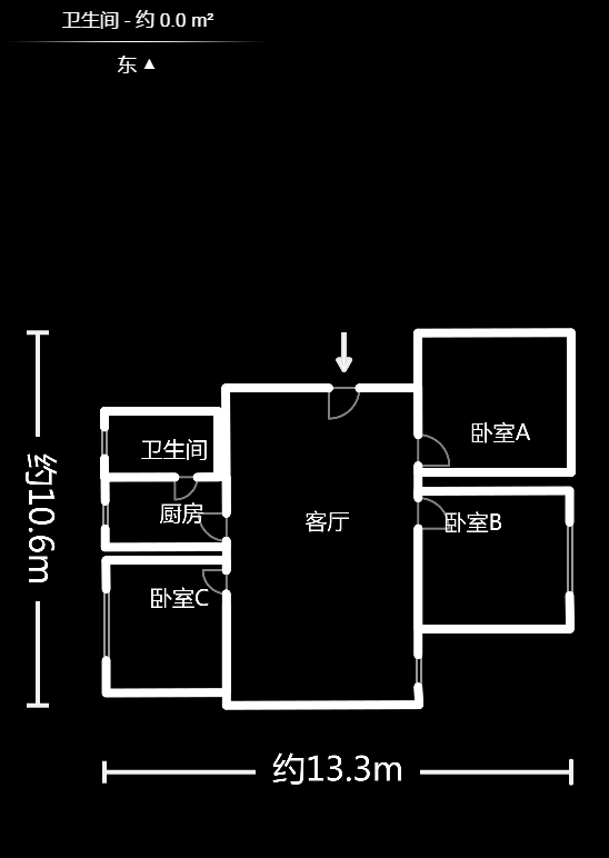 长坡社区  3室1厅1卫    60.9万室内图1
