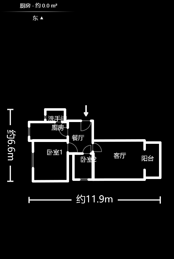 军属新村  1室1厅1卫   1200.00元/月室内图1
