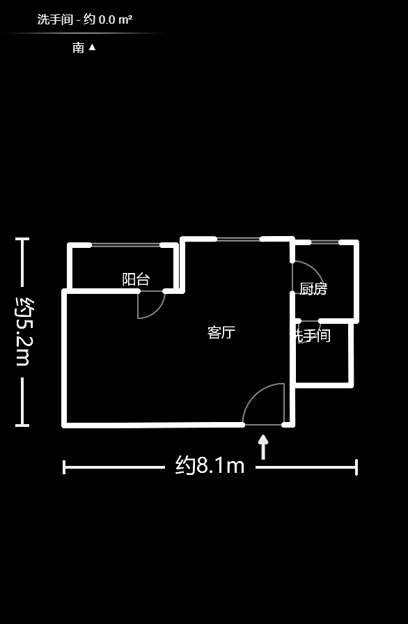 君庭金福苑  1室1厅1卫   1500.00元/月户型图