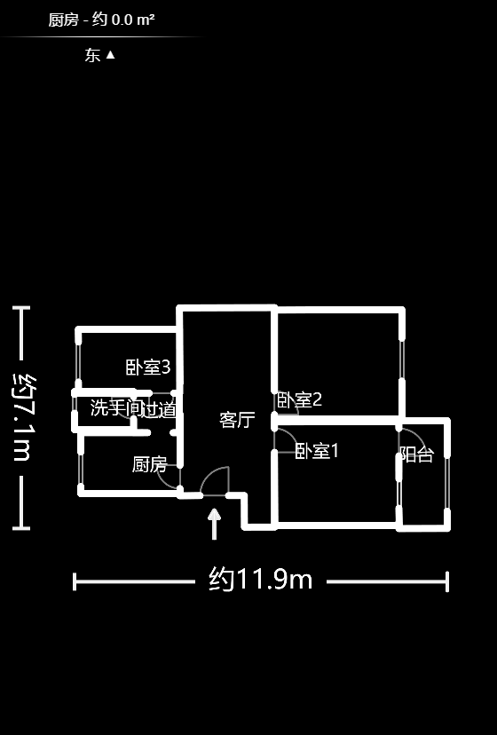 麻园湾测试所  3室1厅1卫    49.8万室内图1