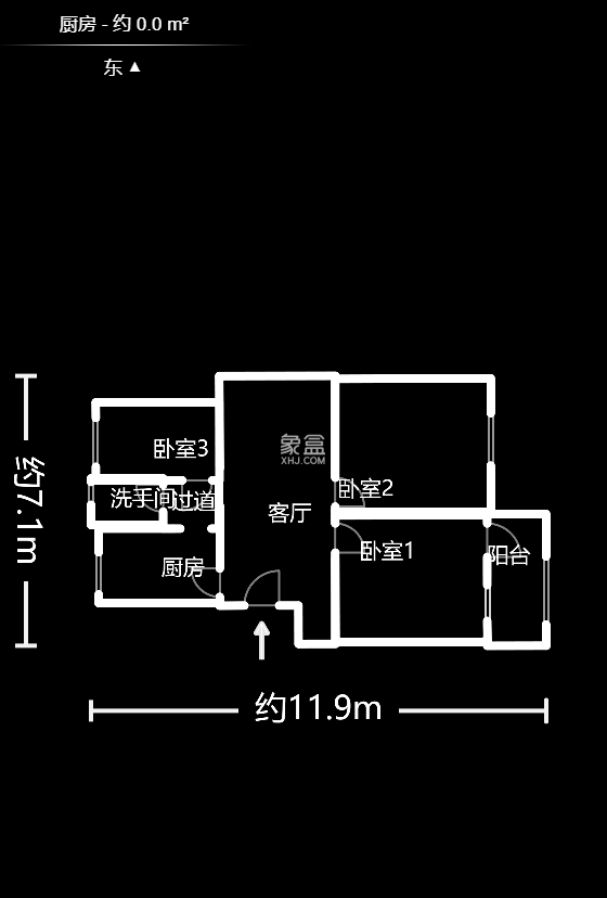 麻园湾测试所  3室1厅1卫   49.80万室内图1