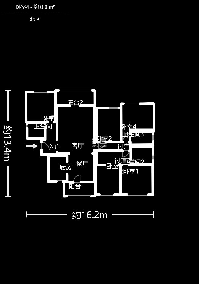 北辰三角洲C3区  5室2厅3卫   447.00万室内图1