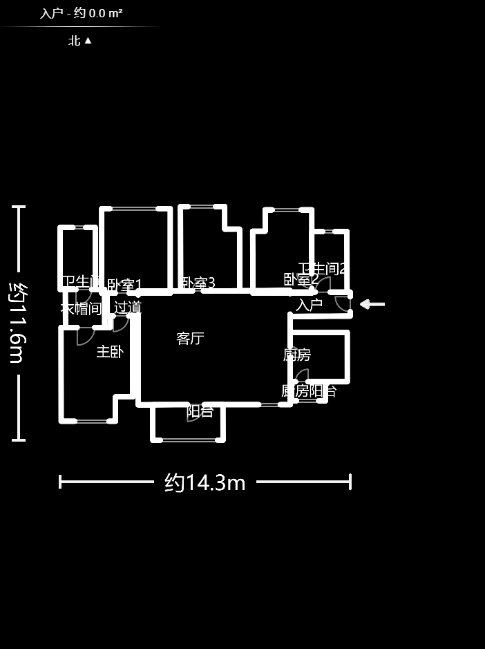 萬科城  4室2廳2衛(wèi)    125.0萬室內(nèi)圖1