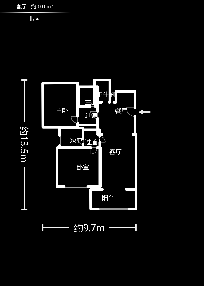 都市先锋  1室0厅1卫   1500.00元/月户型图