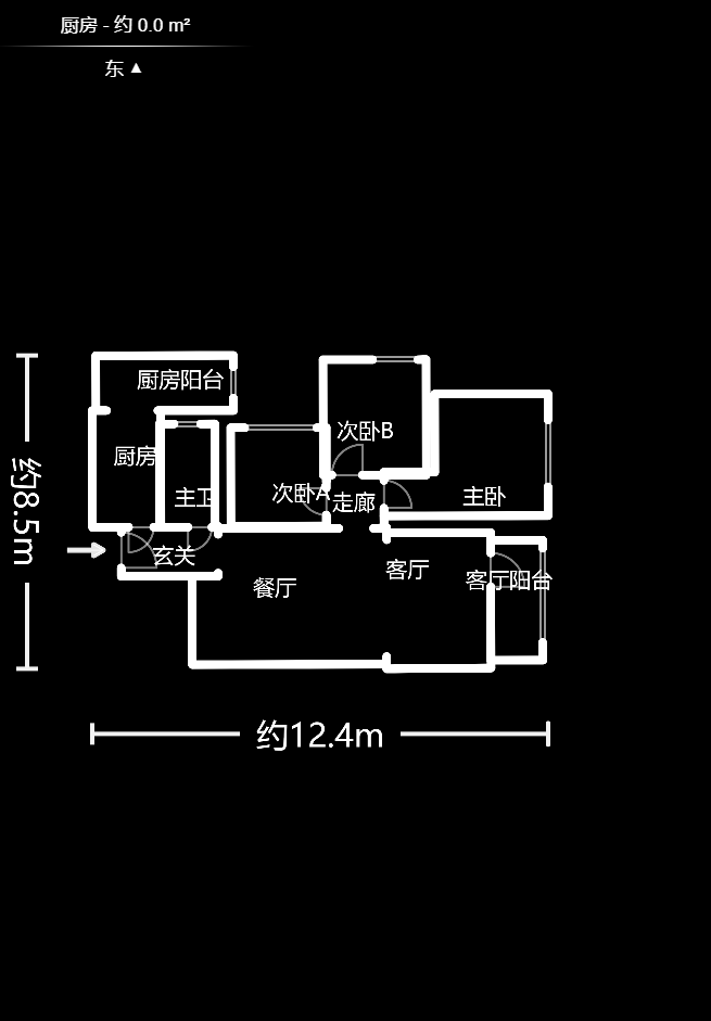 中信凯旋城（中信新城四期）  3室2厅1卫   80.00万室内图1