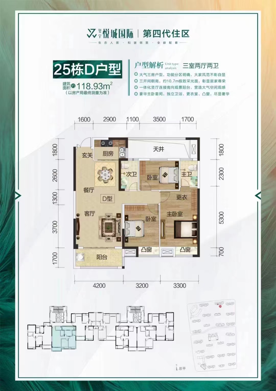 南苑上和三期  3室2厅2卫   120.80万户型图