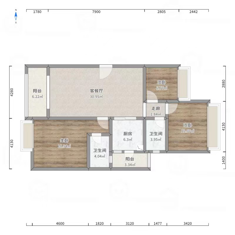 奥园养生城  3室2厅2卫   78.00万