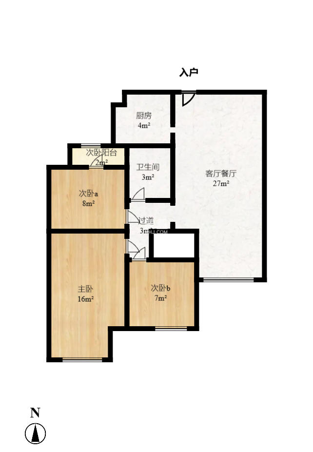 龙湖湘风原著(龙湖湘风星城) 3室2厅1卫 80.0万 龙湖湘风原著(龙湖湘风星城) 3室2厅1卫 80.0万户型图
