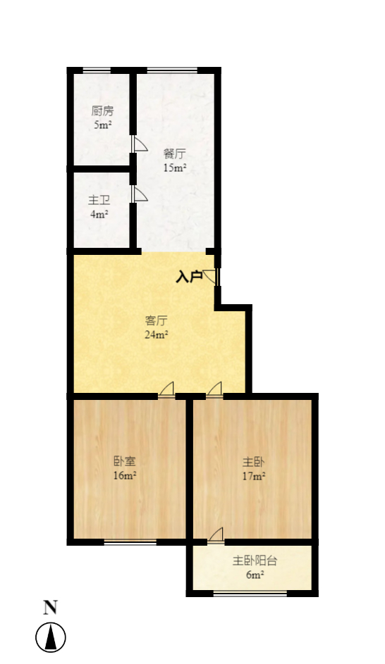 中南汽车世界  2室1厅1卫    1200.0元/月户型图
