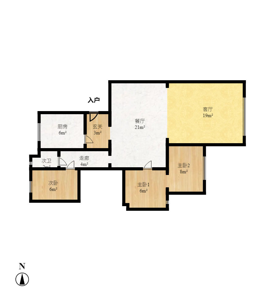 幸福里（幸福里一期）  4室2厅3卫   3300.00元/月户型图