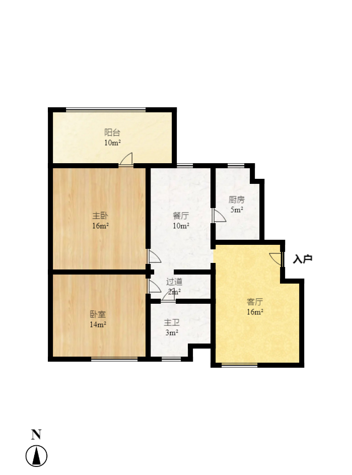 融圣国际  2室2厅1卫    3500.0元/月户型图