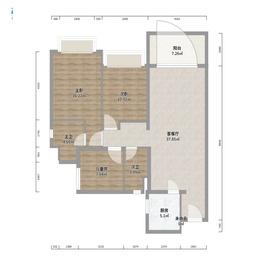 新安居建材广场  3室2厅1卫   64.00万