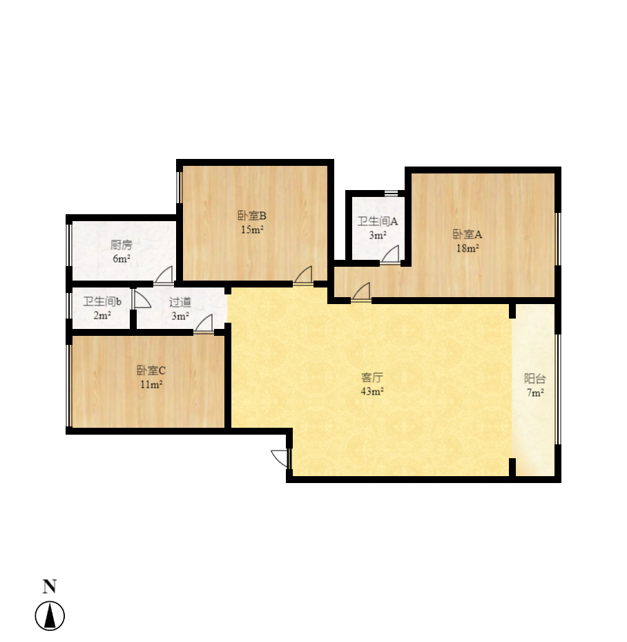 雅雀湖小区  3室2厅2卫    2200.0元/月 雅雀湖小区  3室2厅2卫    2200.0元/月户型图