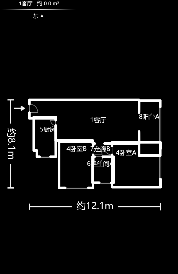 高林金三华邸  2室2厅1卫   1500.00元/月户型图