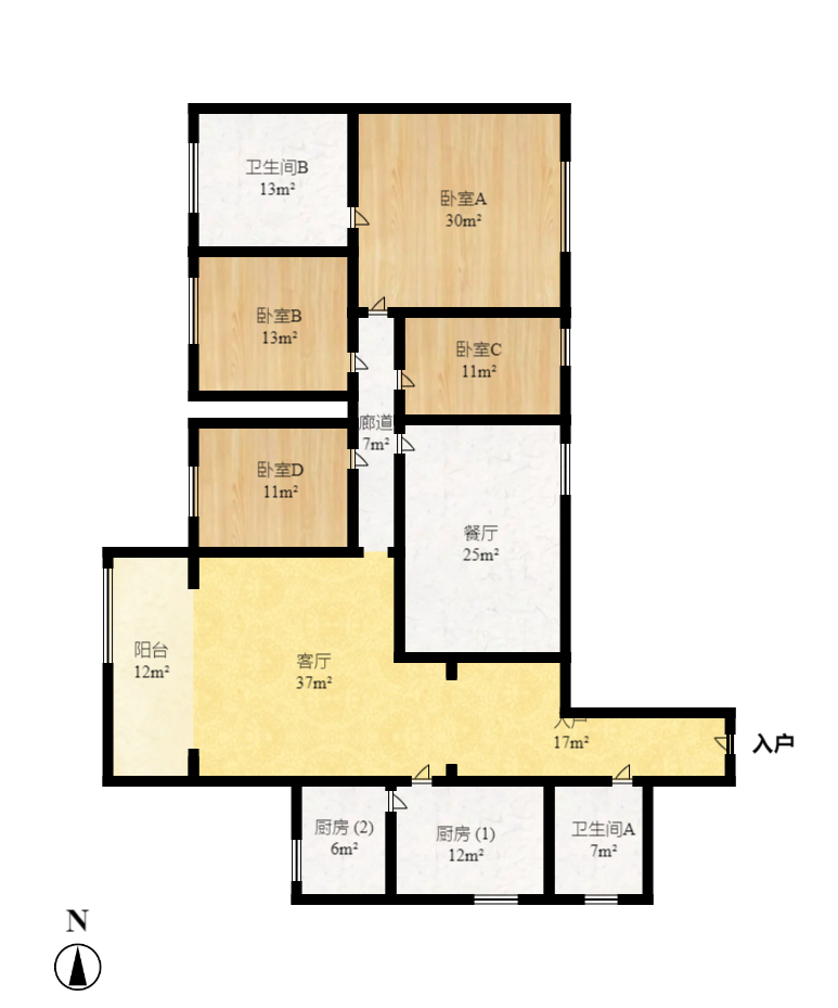 兴威名城 8室2厅1卫 4800.0元/月 兴威名城 8室2厅1卫 4800.0元/月户型图