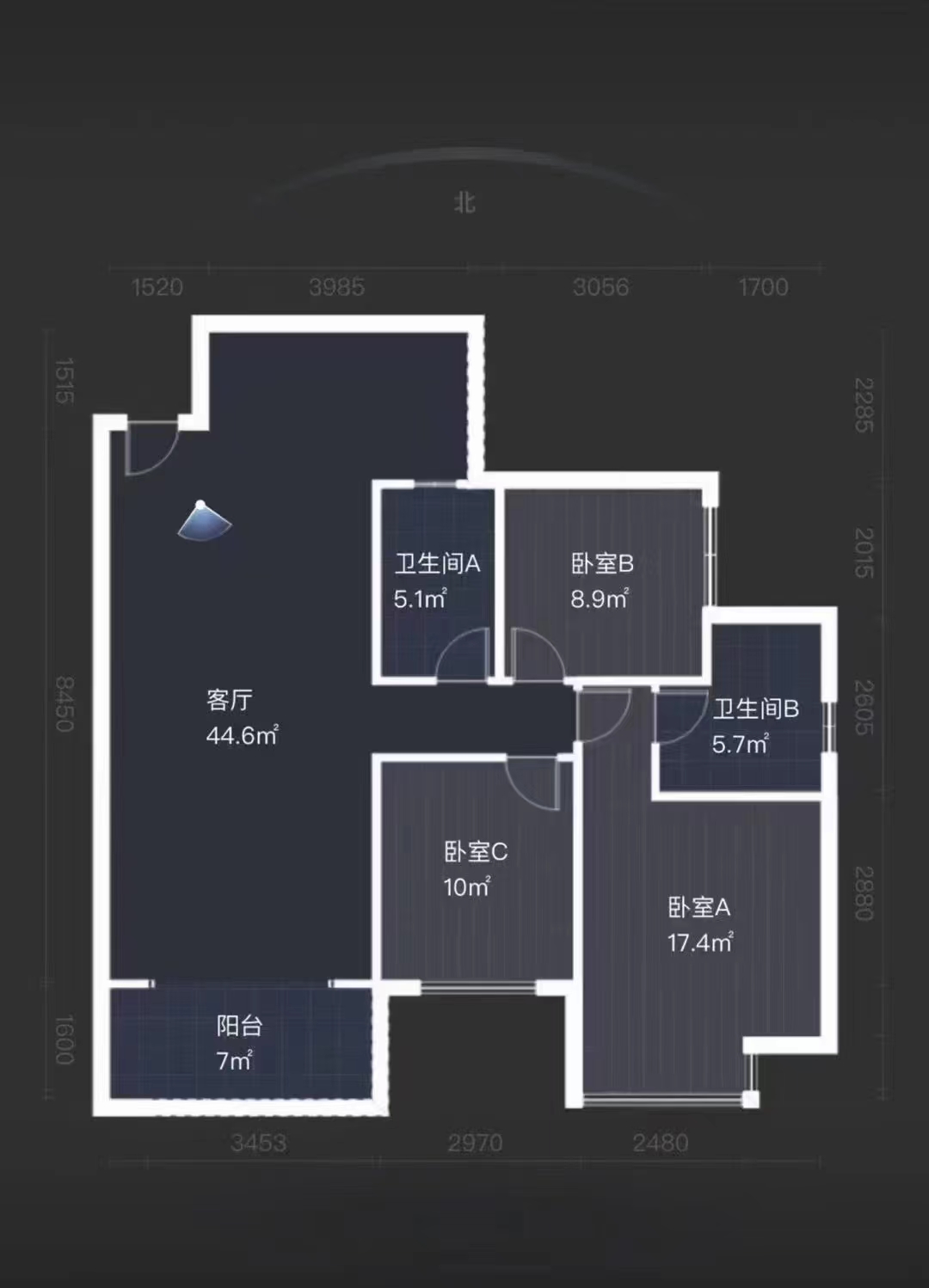 望云印象  3室2厅2卫   65.00万