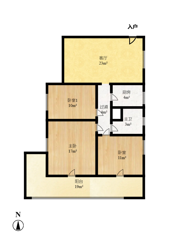 银园公寓(芙蓉区) 3室1厅1卫 2600.0元/月 银园公寓(芙蓉区) 3室1厅1卫 2600.0元/月户型图