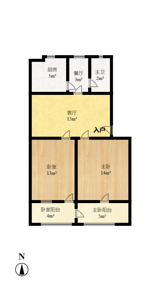 清水塘社区电信宿舍 2室1厅1卫 2800.0元/月 清水塘社区电信宿舍 2室1厅1卫 2800.0元/月户型图