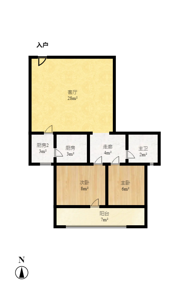 锦璨家园 2室2厅1卫 1500.0元/月 锦璨家园 2室2厅1卫 1500.0元/月户型图