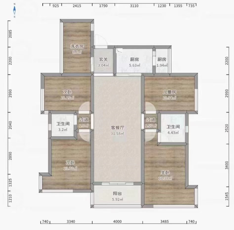 蓝溪谷 4室2厅2卫 118.0万 蓝溪谷 4室2厅2卫 118.0万室内图