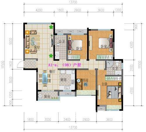 西郡佳园 4室2厅2卫 69.0万 西郡佳园 4室2厅2卫 69.0万室内图