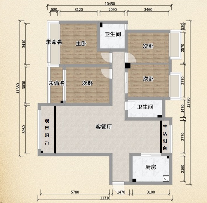 西郡佳园 4室2厅2卫 53.8万 西郡佳园 4室2厅2卫 53.8万室内图