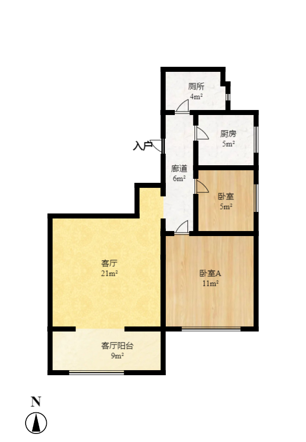 九龙领仕汇  2室2厅1卫   58.00万室内图1