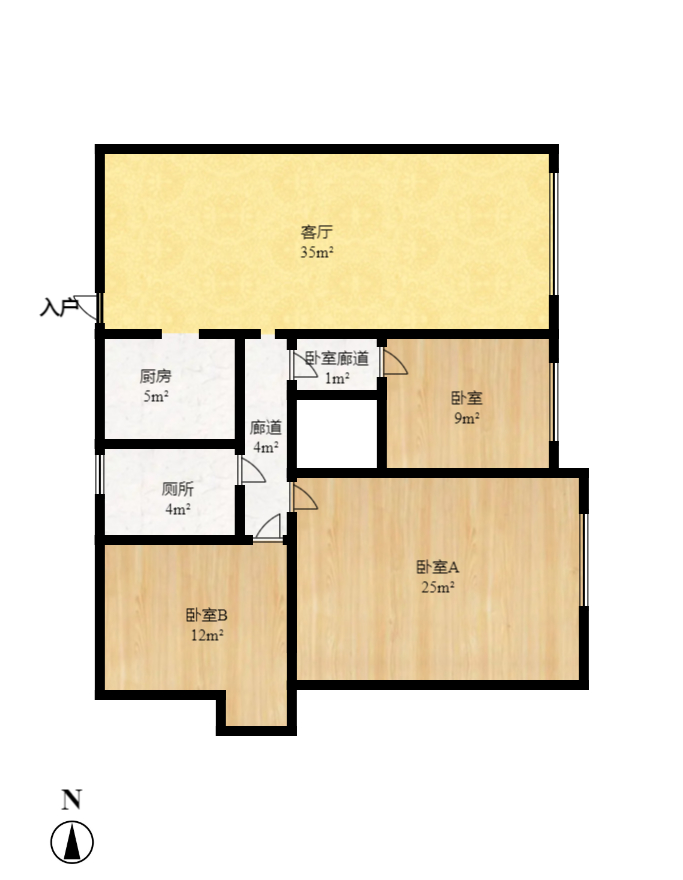 兰亭湾畔  3室2厅2卫   3200.00元/月室内图1
