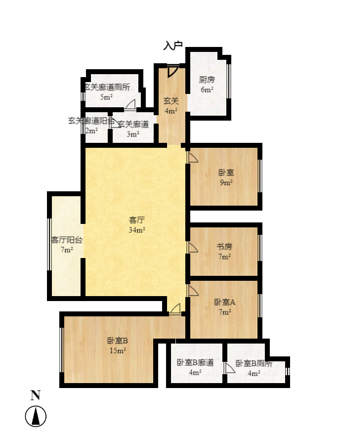 万科白鹭郡 4室2厅2卫 3200.0元/月 万科白鹭郡 4室2厅2卫 3200.0元/月户型图