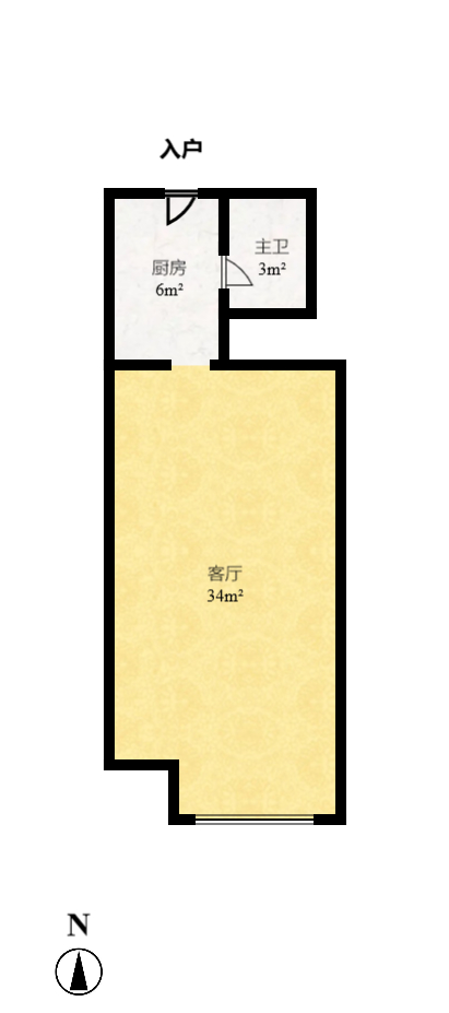 九峰远见 1室1厅1卫 1300.0元/月 九峰远见 1室1厅1卫 1300.0元/月户型图