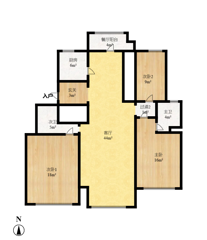 郡原广场 3室2厅2卫 3200.0元/月 郡原广场 3室2厅2卫 3200.0元/月户型图