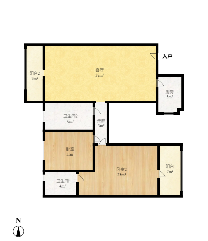 星城國際  3室2廳2衛(wèi)   1600.00元/月戶型圖