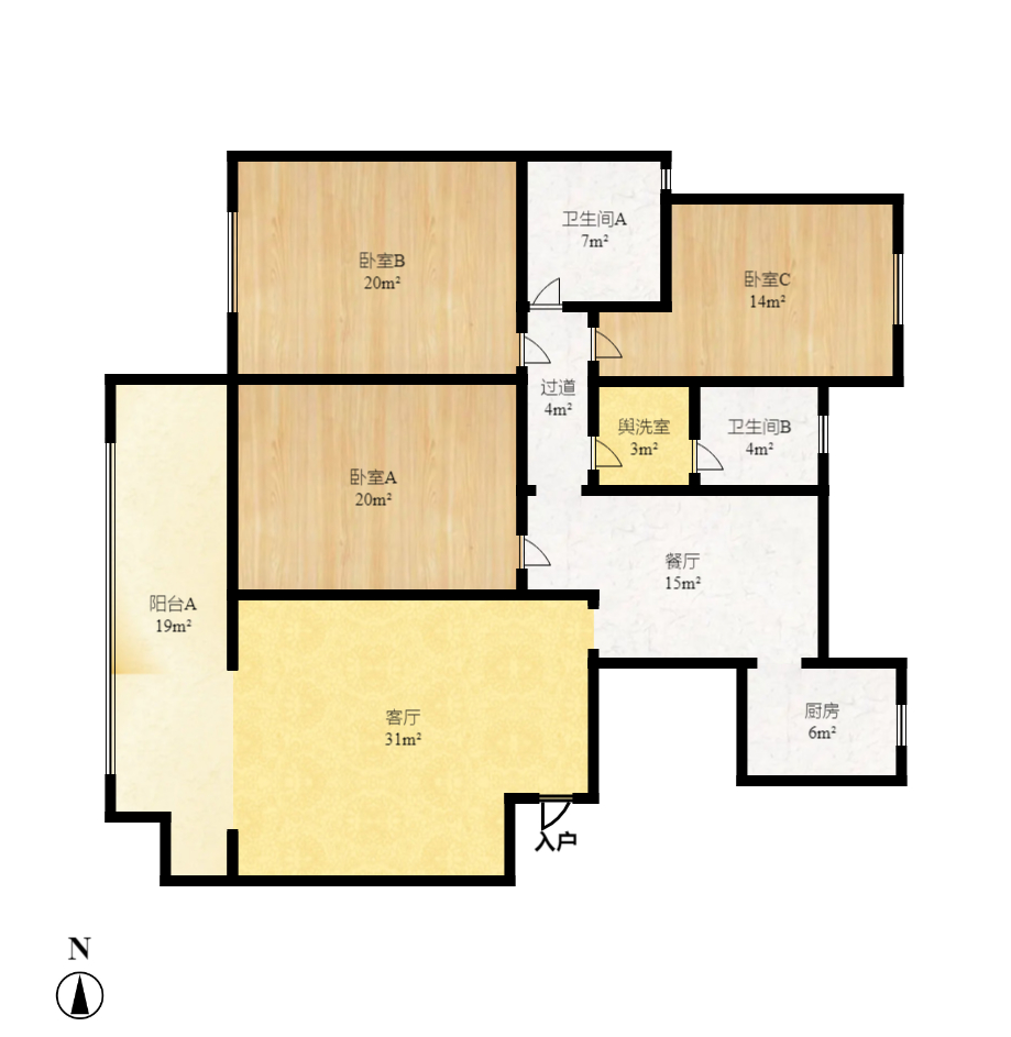 中天瑞景  3室2厅1卫    2700.0元/月 中天瑞景  3室2厅1卫    2700.0元/月户型图