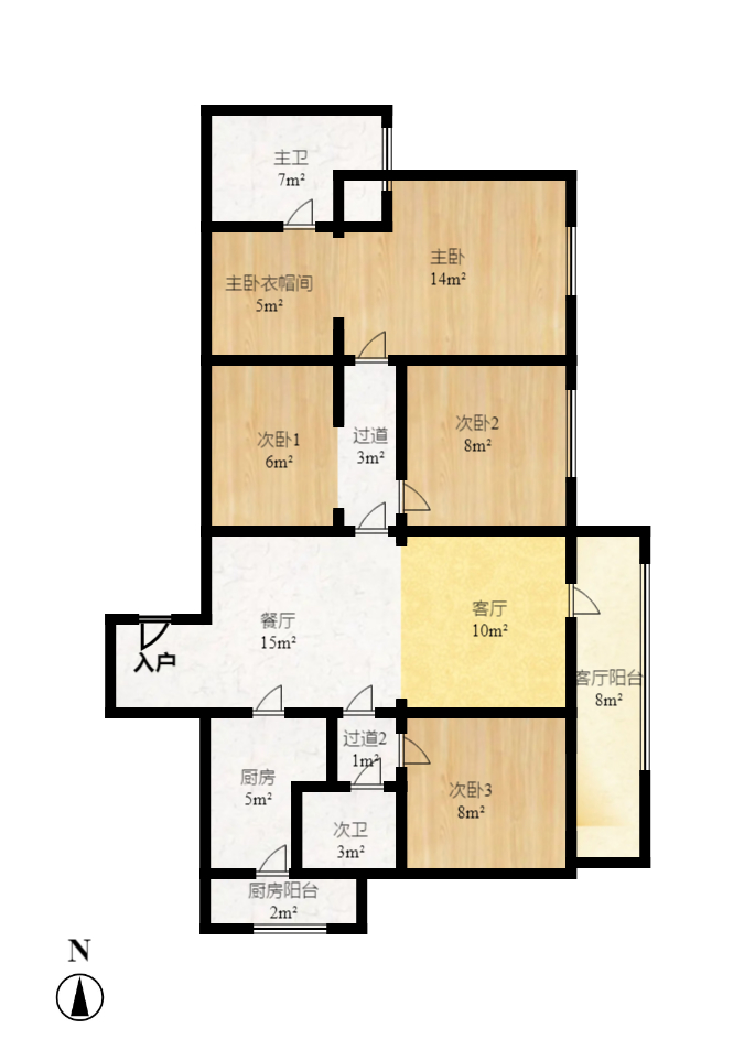 协信星澜汇 3室2厅2卫 3400.0元/月 协信星澜汇 3室2厅2卫 3400.0元/月户型图