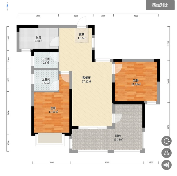 玫瑰御园  3室2厅1卫    66.0万 玫瑰御园  3室2厅1卫    66.0万室内图