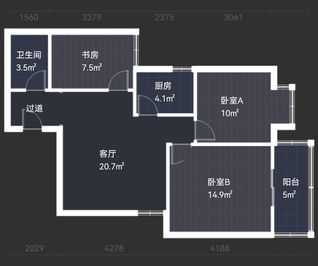 天都佳苑  3室2厅1卫   119.00万户型图