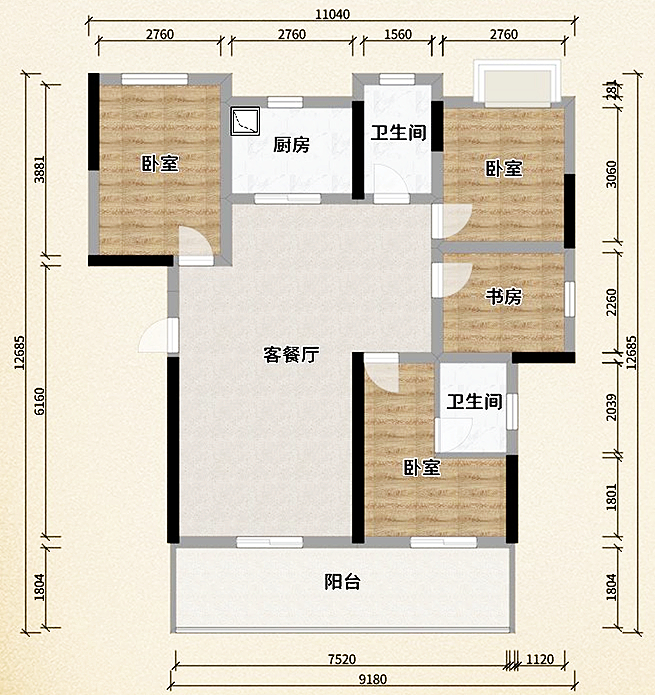 望云印象  4室2厅2卫   97.50万