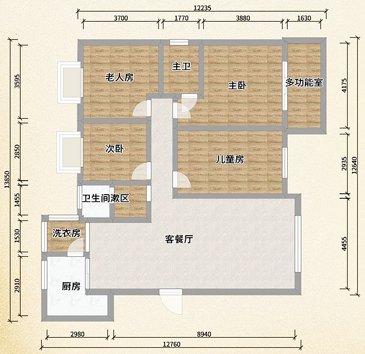 楚天花园 4室2厅1卫 72.8万 楚天花园 4室2厅1卫 72.8万室内图