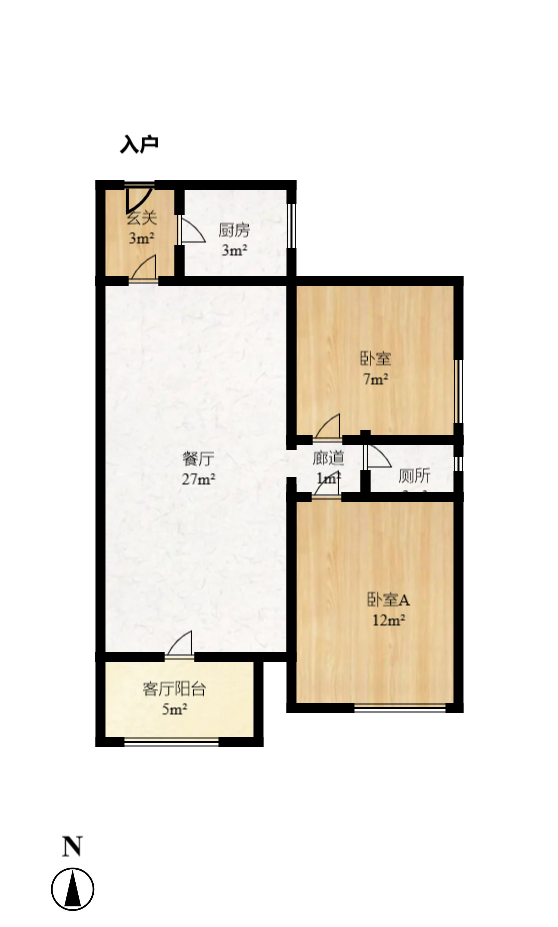 云栖谷  3室2厅1卫   71.50万室内图1